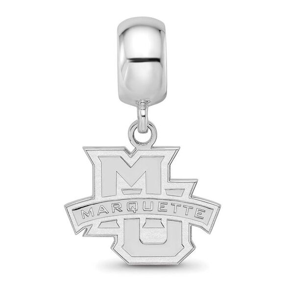 Sterling Silver Marquette University Small Dangle Bead Charm - Picture 3 of 6